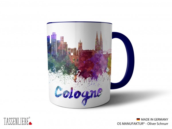 Tasse "Cologne" im Watercolor-Design