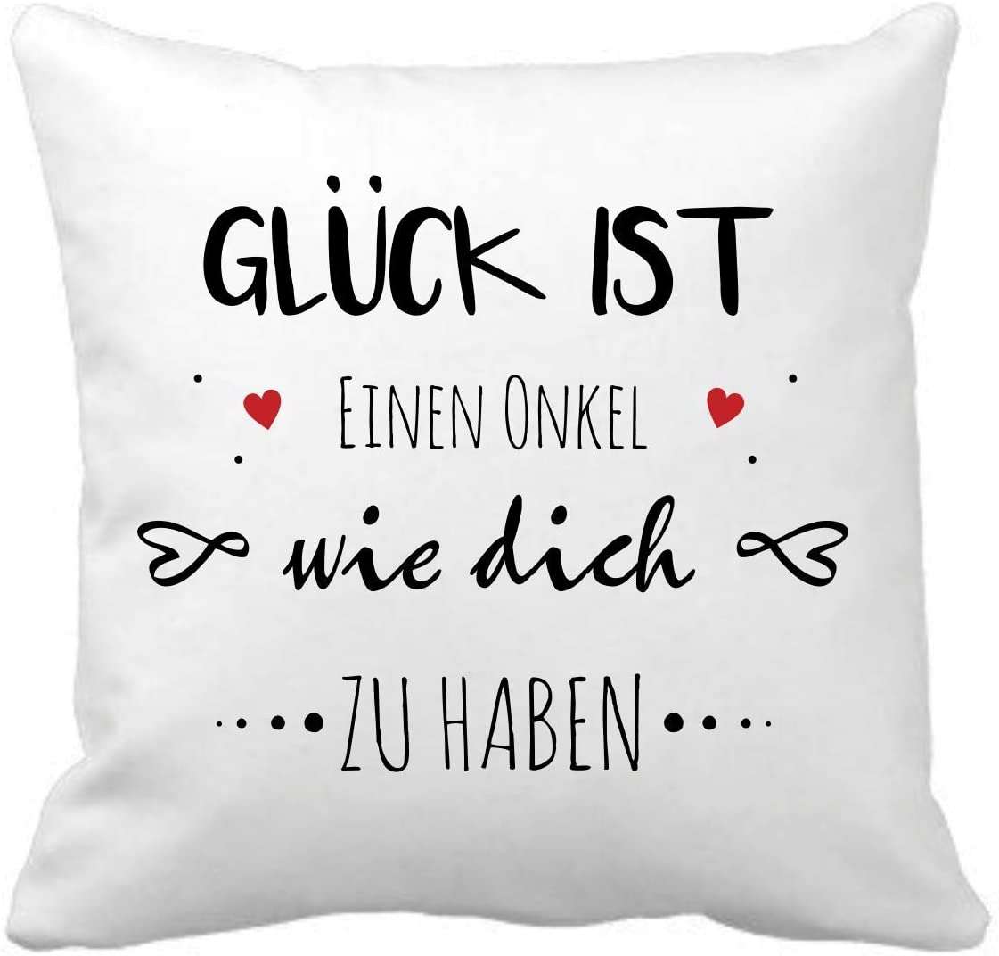 Kuschelkissen mit Spruch "Glück ist, einen Onkel wie dich zu haben