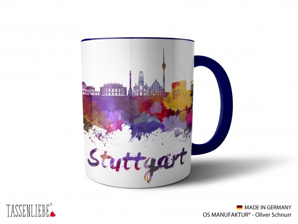 Tasse "Stuttgart" im Watercolor-Design